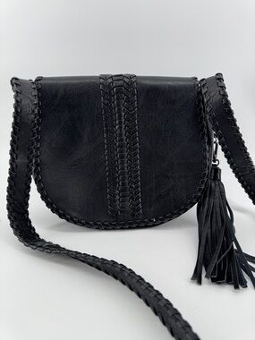 SASHA + SOFI Western Boho Black Woven Accent Crossbody Bag Women Festival